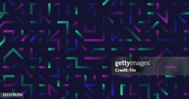 video game modern tech lines background - geometric maze stock illustrations