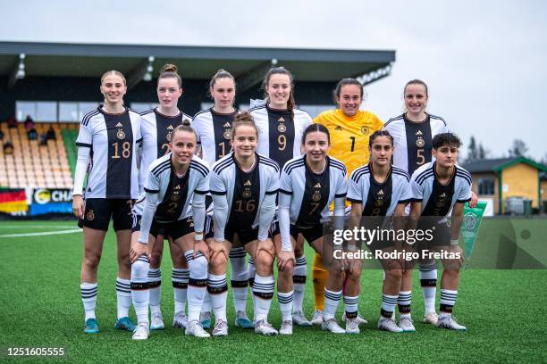Members of Germany's National Team starting 11 pose for a photograph prior to playing against Norway during the UEFA Women's Under19 EURO Qualifier...