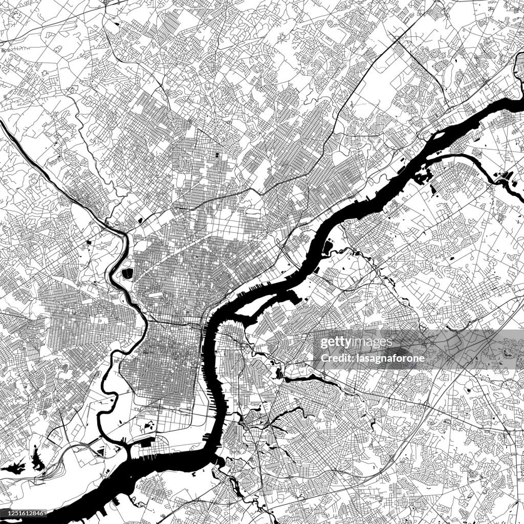 Philadelphia, Pennsylvania Vector Map
