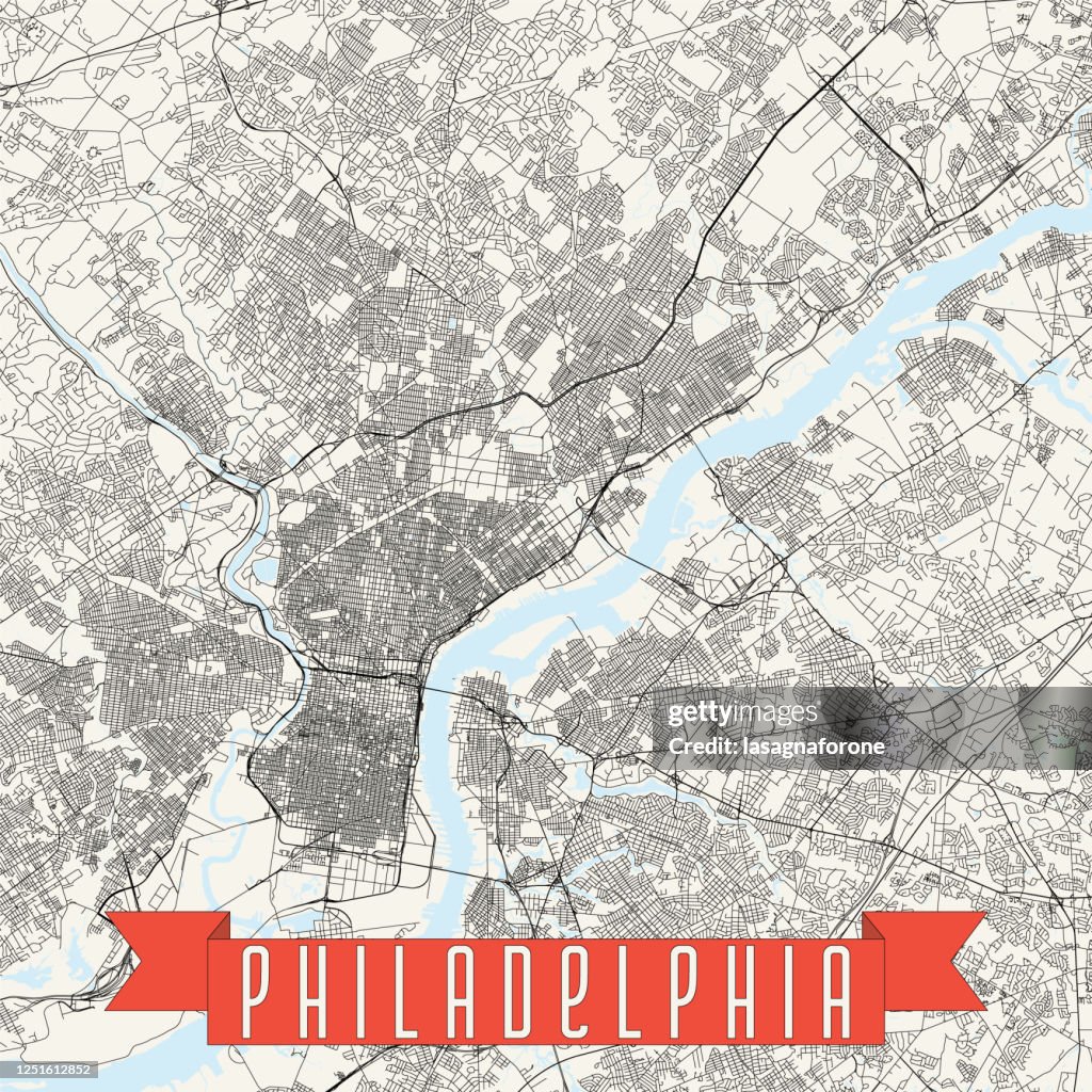 Philadelphia, Pennsylvania Vector Map