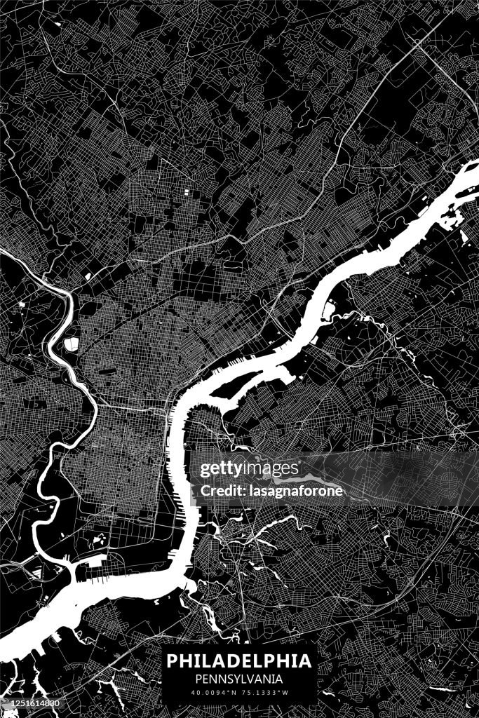 Philadelphia, Pennsylvania Vector Map