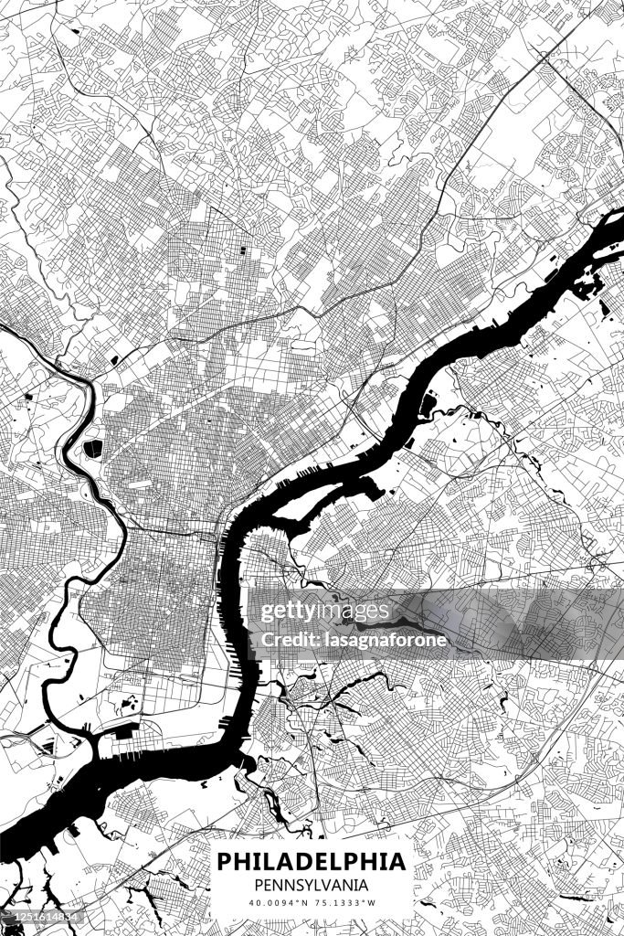費城,賓夕法尼亞州向量地圖