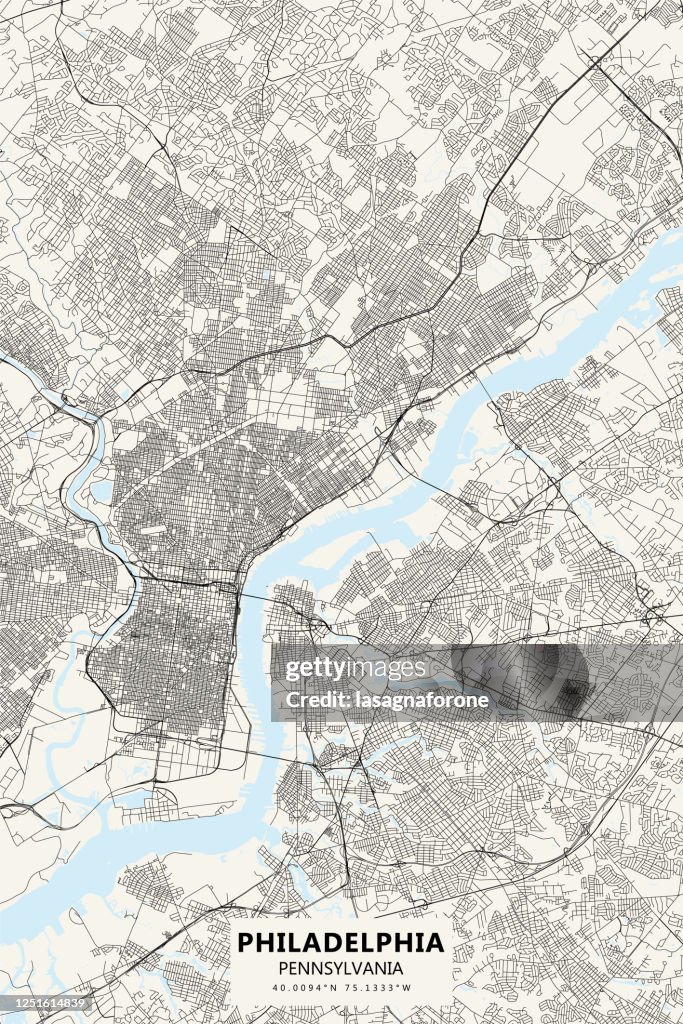 Philadelphia, Pennsylvania Vector Map