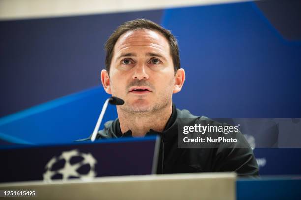 Frank Lampard during the press conference before the football match between Real Madrid and Chelsea valid for the final quarter of the Uefa...