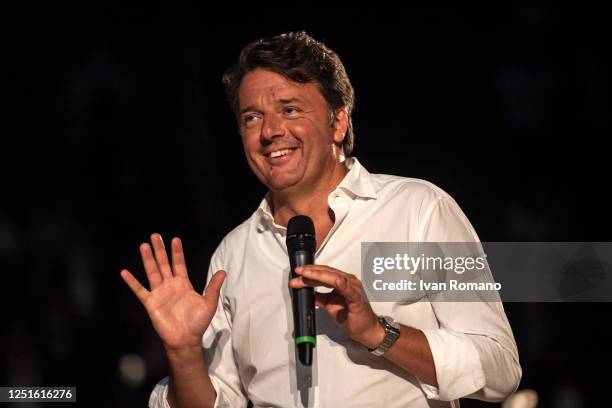 Politician Matteo Renzi speaks during the presentation of his book "La mossa del cavallo" on June 23, 2020 in Naples, Italy. Matteo Renzi served as...