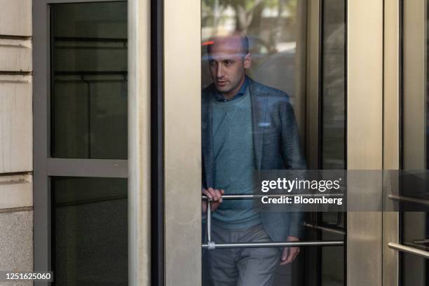 Stephen Miller, former White House senior advisor for policy, exits federal court in Washington, DC, US, on Tuesday, April 11, 2023. Miller appeared...