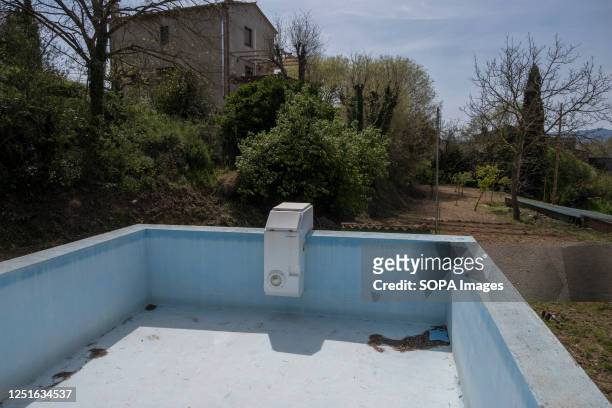 Rural pool is seen empty of water. Catalonia is in a state of emergency after 32 months of drought due to lack of rain. The Catalan Government...