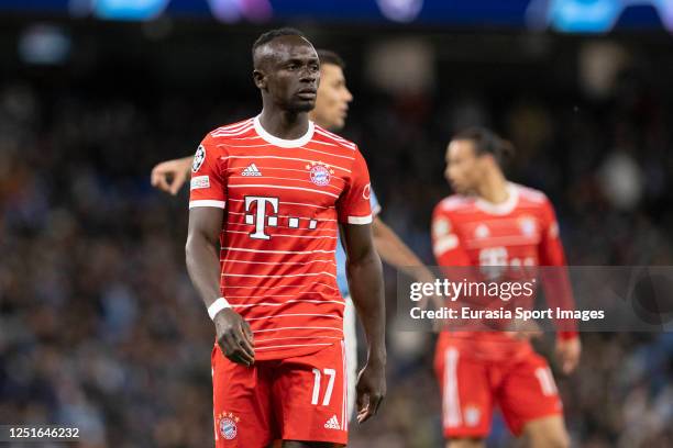 Sadio Mané of Bayern Munich during the UEFA Champions League quarterfinal first leg match between Manchester City and FC Bayern München at Etihad...