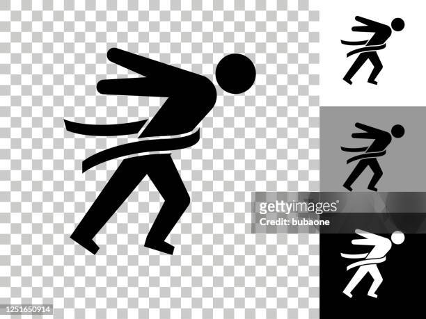finish line icon on checkerboard transparent background - people of different races stock illustrations
