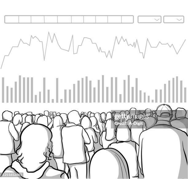 audience rear view crowd - crowd anticipation stock illustrations