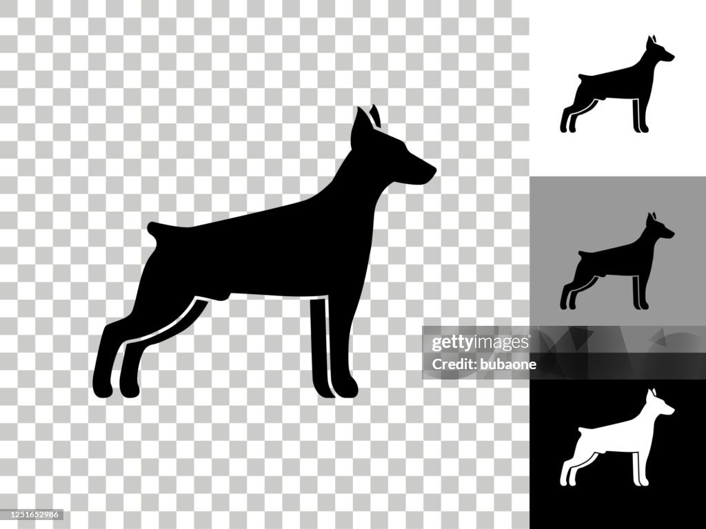 Dog Silhouette Icon On Checkerboard Transparent Background High-Res Vector  Graphic - Getty Images