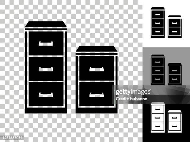 illustrations, cliparts, dessins animés et icônes de icône de classeur sur fond transparent de damier - filing cabinet