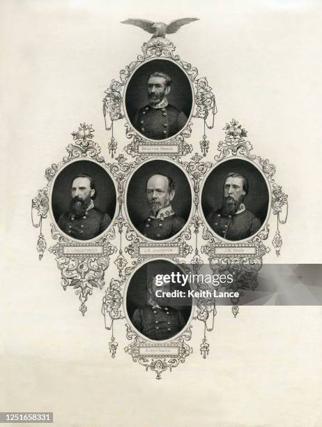 the generals of the confederate army - secessionism stock illustrations