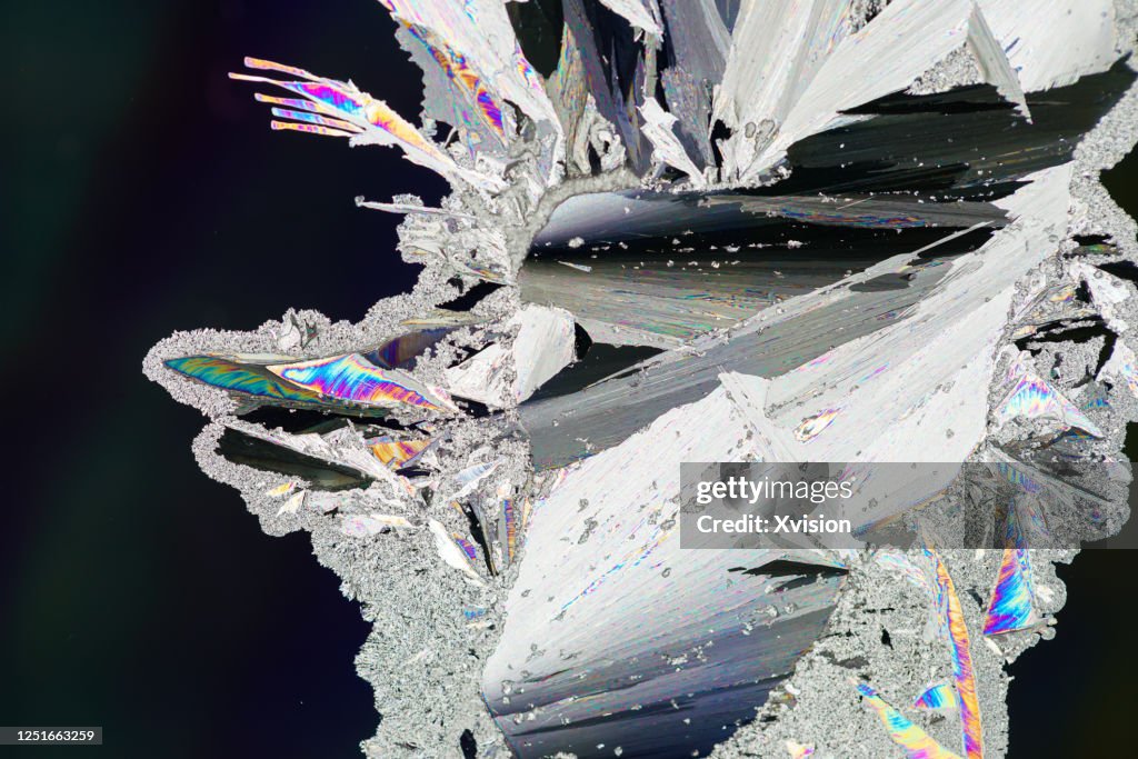 The urea crystal under polarized light