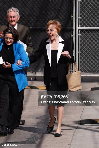 Carol Burnett is seen arriving to "Jimmy Kimmel Live" on April 11, 2023 in Los Angeles, California.