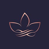 Lotus flower and infinity sign logo.Abstract decorative icon for beauty, spa and yoga business.