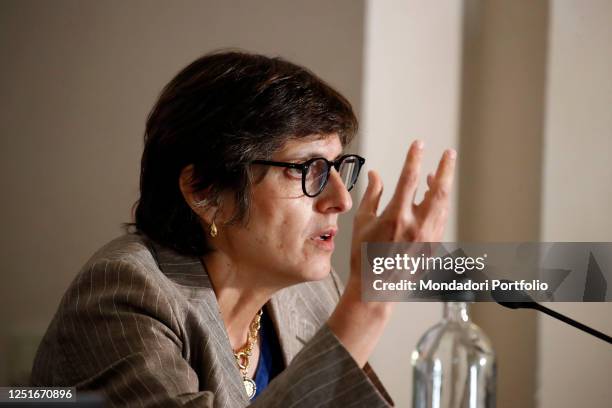 Italian senator Giulia Bongiorno during the debate for the reform of the electoral system of the High Council of the Judiciary, at the Ripetta...