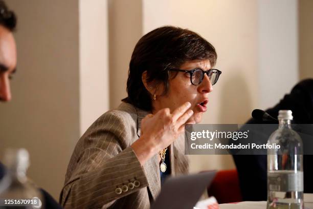 Italian senator Giulia Bongiorno during the debate for the reform of the electoral system of the High Council of the Judiciary, at the Ripetta...