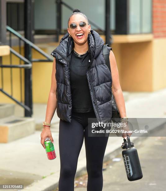 Tia Mowry is seen on April 11, 2023 in Los Angeles, California.