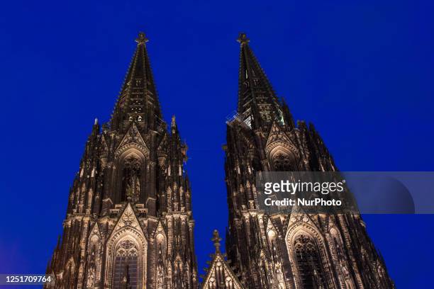 General view of Cologne Cathedral in Germany on April 11, 2023 is seen as, with the expiration of the federal energy regulation on April 15 due to...