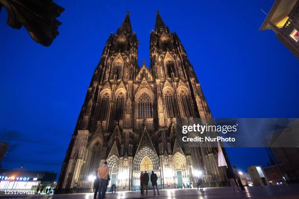 General view of Cologne Cathedral in Germany on April 11, 2023 is seen as, with the expiration of the federal energy regulation on April 15 due to...