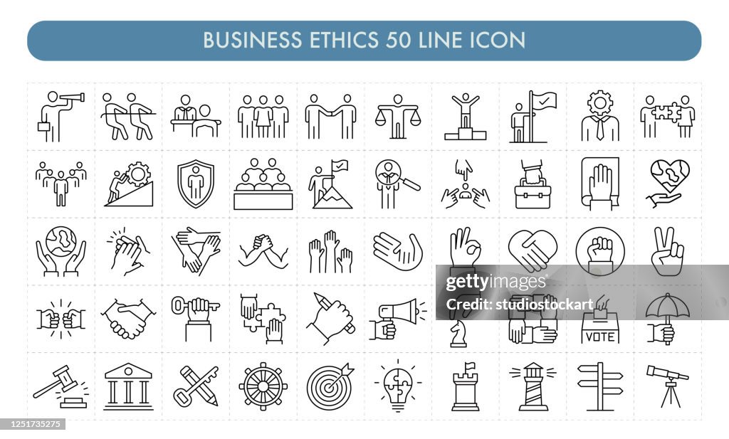 Business Ethics 50 Line Icon