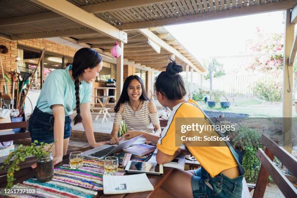 friends studying together - community australia stock pictures, royalty-free photos & images