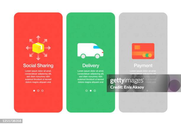 onboarding screens for websites and mobile apps related to e-commerce - app store stock illustrations