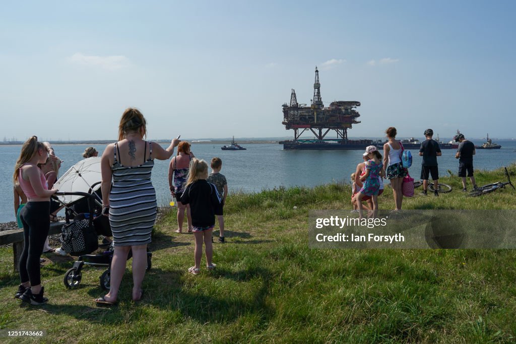 Decommissioned Brent Alpha Oil Platform Arrives In Teesside