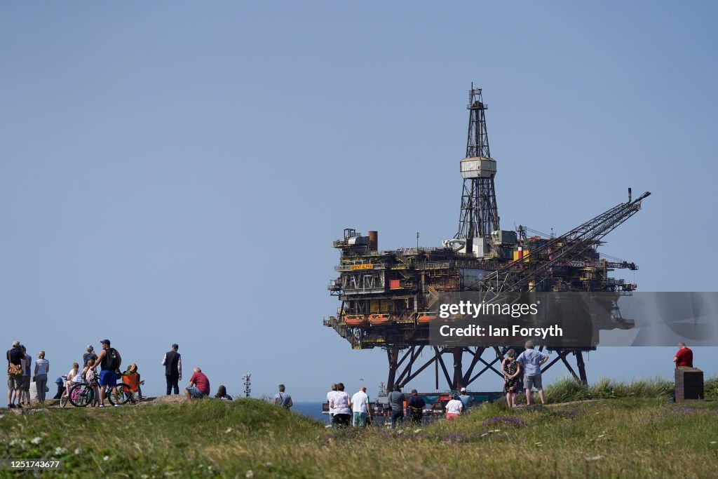 Decommissioned Brent Alpha Oil Platform Arrives In Teesside