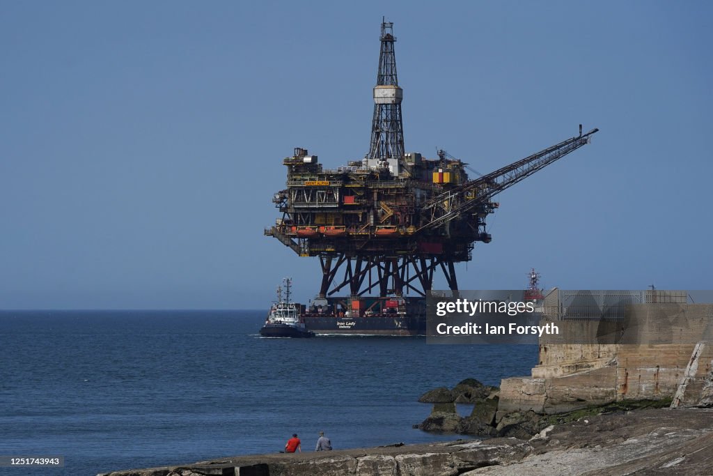 Decommissioned Brent Alpha Oil Platform Arrives In Teesside