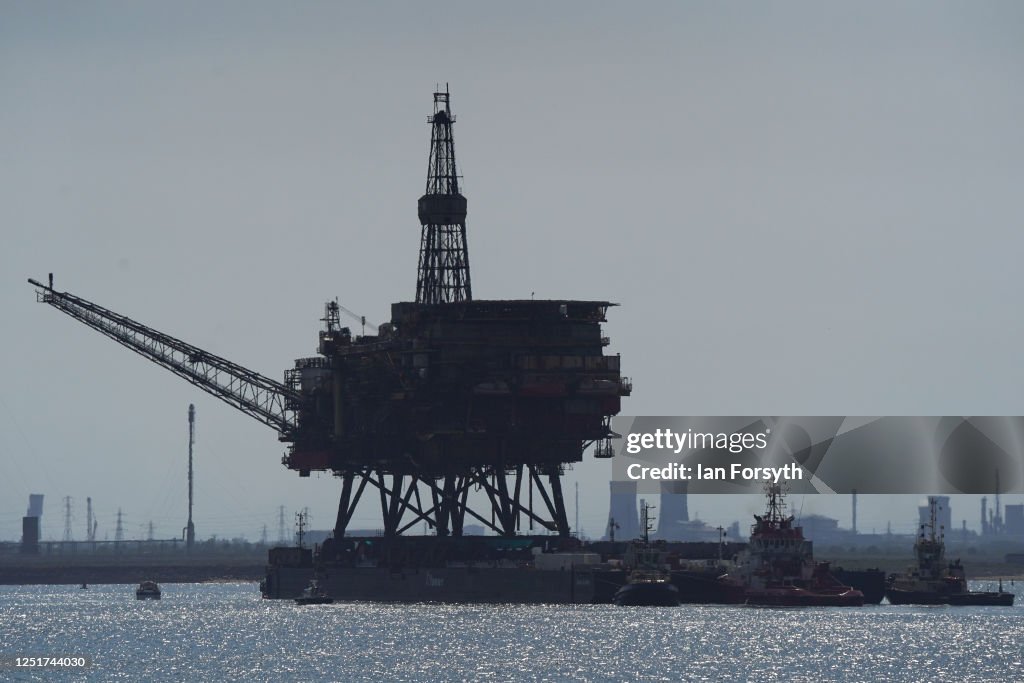 Decommissioned Brent Alpha Oil Platform Arrives In Teesside