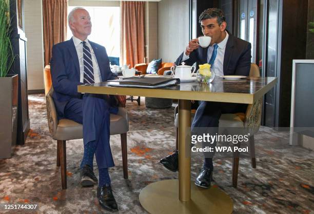 President Joe Biden meets with Britain's Prime Minister Rishi Sunak as part of a four day trip to Northern Ireland and Ireland for the 25th...