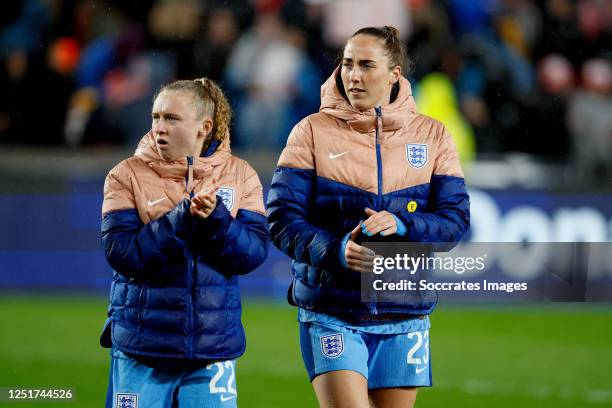 Katie Robinson of England Women, Lucy Parker of England Women during the International Friendly Women match between England Women v Australia Women...