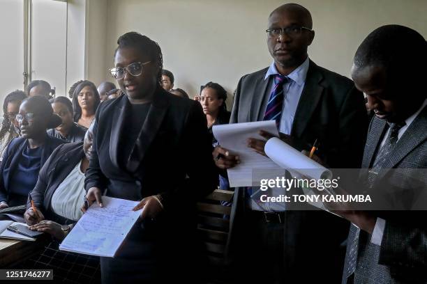 Kenyan lawyer, Mercy Mutemi representing 43 former content moderators for Facebook, appears in court on behalf of her clients who filed a complaint...