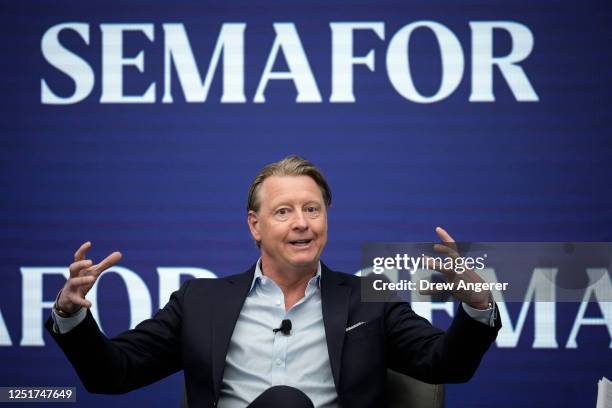 Of Verizon Hans Vestberg speaks at the Semafor World Economic Summit on April 12, 2023 in Washington, DC. The event features interviews with business...