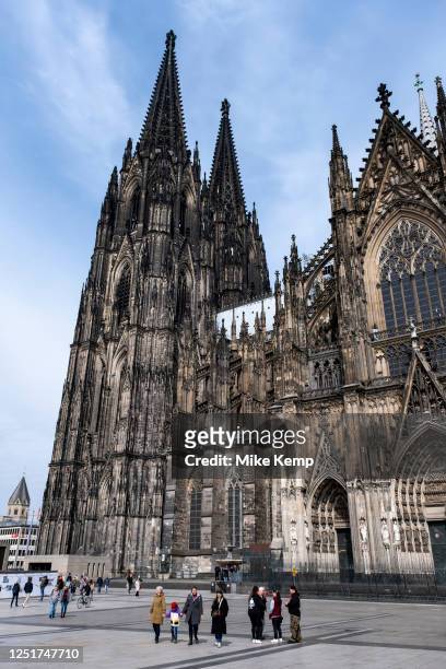Cologne Cathdreal on 6th April 2023 in Cologne, Germany. Cologne Cathedral is a church in the gothic style in North Rhine-Westphalia belongs to the...