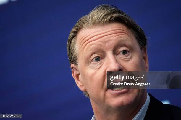 Of Verizon Hans Vestberg speaks at the Semafor World Economic Summit on April 12, 2023 in Washington, DC. The event features interviews with business...