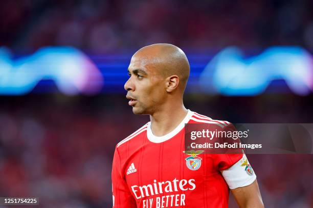 Joao Mario of Benfica Lissabon looks on during the UEFA Champions League quarterfinal first leg match between SL Benfica and FC Internazionale at...