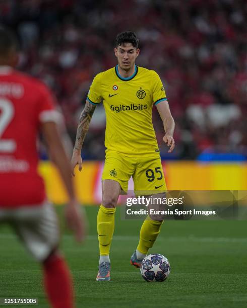 Alessandro Bastoni of FC Internazionale Milano during the UEFA Europa League round of 8 leg first match between SL Benfica and Inter de Milão at...