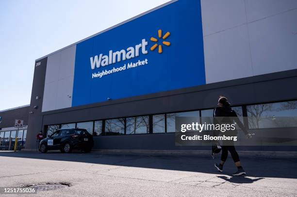 Walmart location on 2551 West Cermak Road ahead of permanently closing in Chicago, Illinois, US, on Wednesday, April 12, 2023. Walmart Inc. Is...