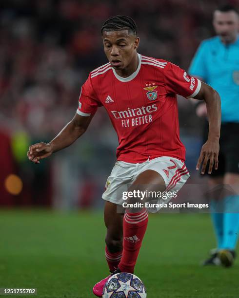 David Neres of SL Benfica during the UEFA Europa League round of 8 leg first match between SL Benfica and Inter de Milão at Estádio da Luz on April...