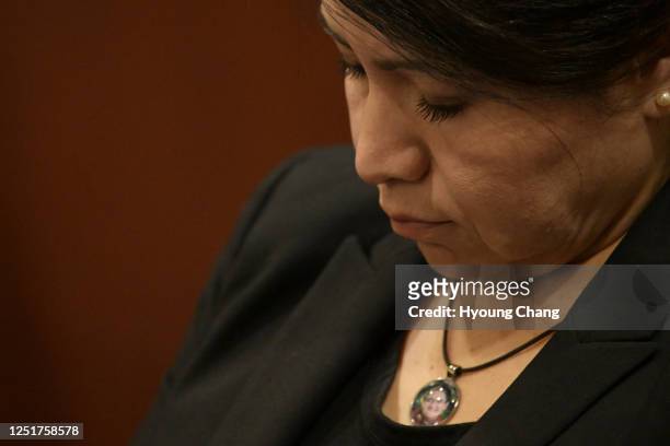 Maria Castillo is in the hearing on her son Kendrick Castillo's case against STEM School Highlands Ranch at Douglas County Courthouse in Castle Rock,...