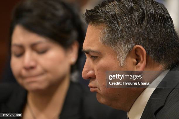 Parents of Kendrick Castillo, John, right, and Maria, are in a hearing on their son Kendrick Castillo's case against STEM School Highlands Ranch at...