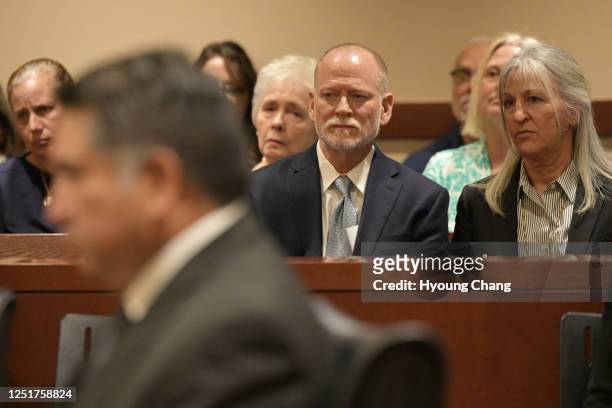 Desiree Davis, right, and her husband Michael, parents of Claire Davis who was shot and killed Arapahoe High School, are in the courtroom for a...