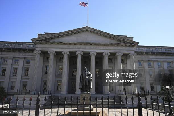 The United States Department of the Treasury building is seen in Washington D.C., United States on April 12, 2023. Celal Gunes / Anadolu Agency
