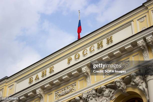 The Central Bank of the Russian Federation, also known as the Bank of Russia, is seen in Moscow. In early April, Russian ruble has weakened, falling...