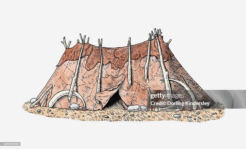 Illustration Of Siberian Tent Made From Animal Skin And Bones High-Res  Vector Graphic - Getty Images