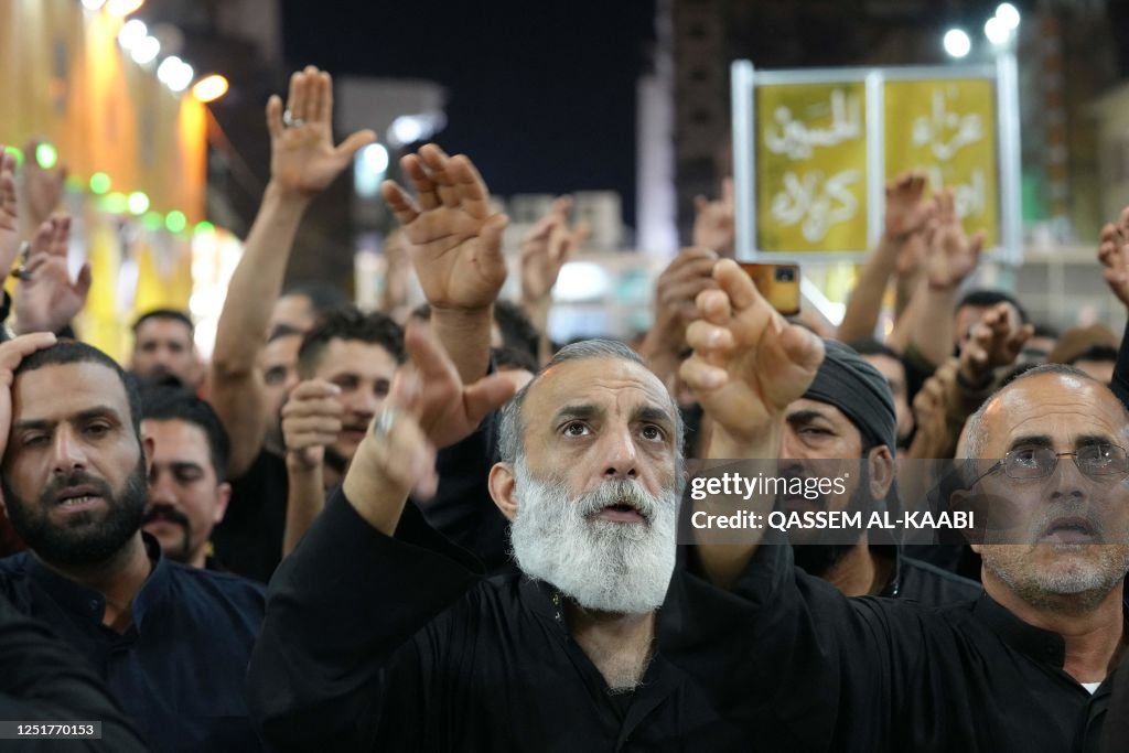 Muslims In Iraq Iraqi Shiite devotees gather at the Grand Mosque of Kufa, outside the ...