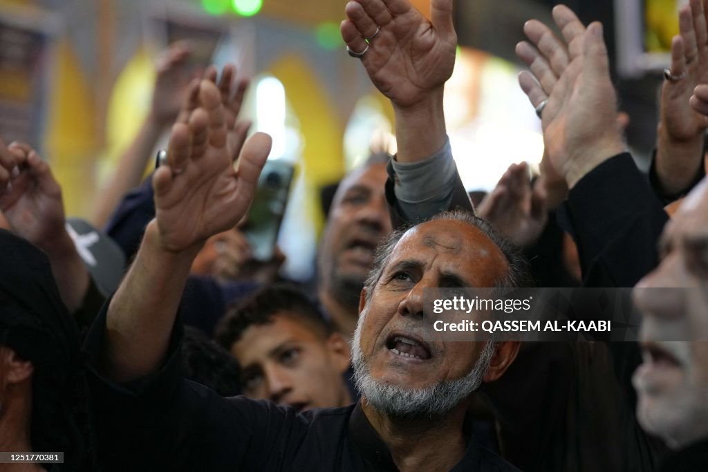 Muslims In Iraq Iraqi Shiite devotees gather at the Grand Mosque of Kufa, outside the ...